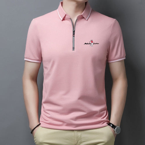 Lapel Golf Polo Shirts with Zipper