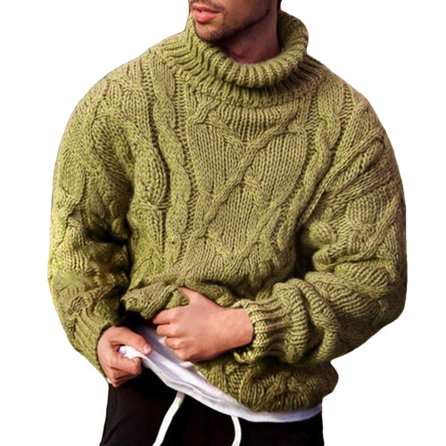 Cable-Knit Turtleneck Sweater in Wool