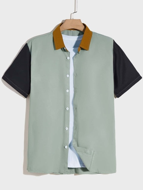 Vintage-Inspired Short Sleeve Button-Up